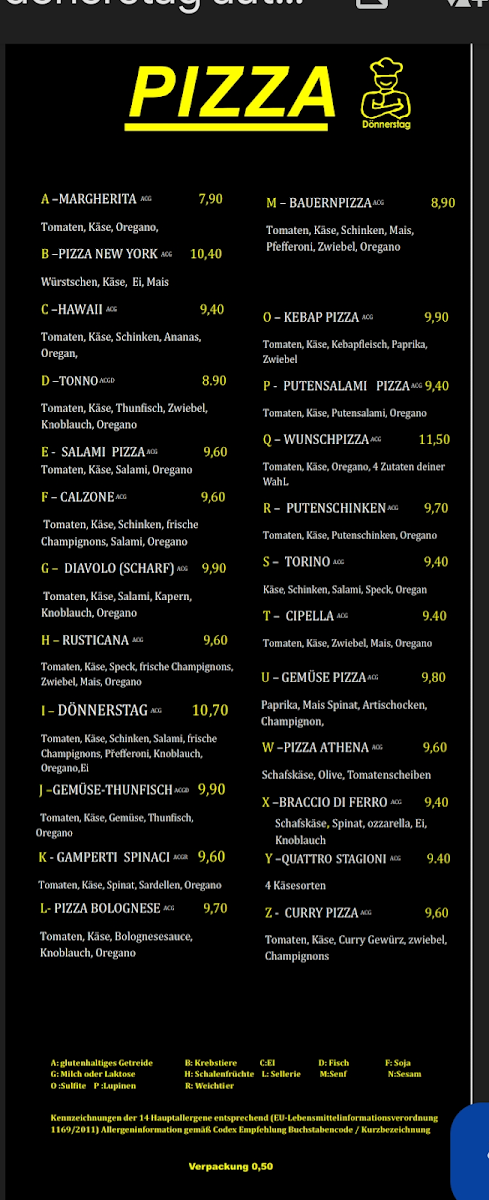 Menu Dönnerstag Pizzeria-5